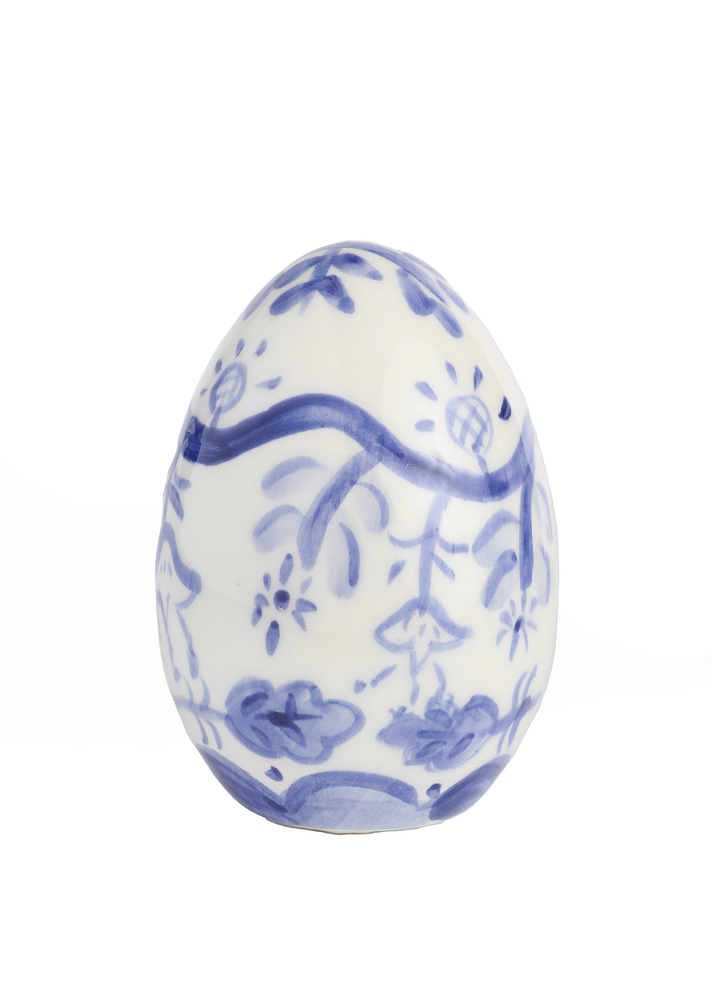 Blue and White Hand-Painted Easter Eggs, Set of 12