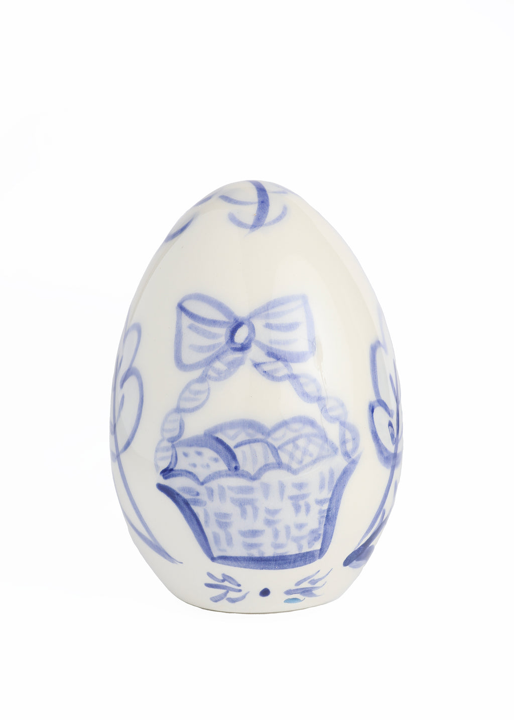 Blue and White Hand-Painted Easter Eggs, Set of 12