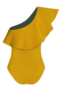 Tucan One Piece in Yellow & Metallic Mint