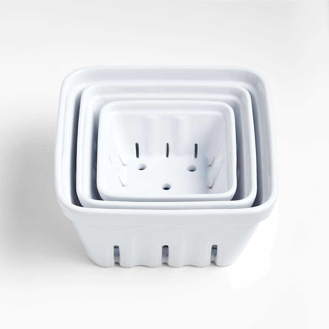 Ceramic Berry Box Colanders, Set of 3