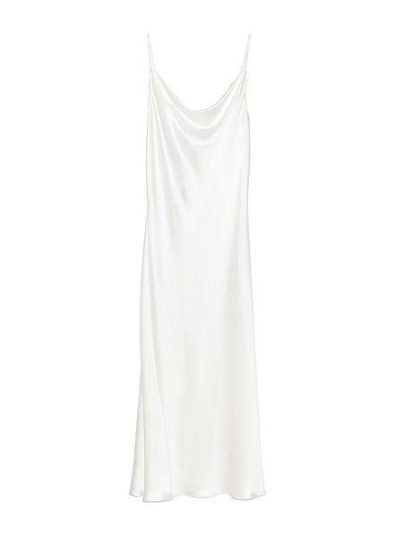 White Cowl Neck Slip Dress