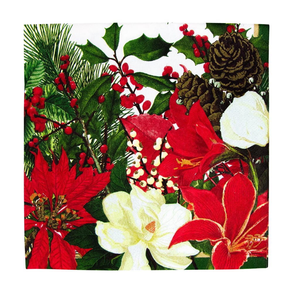 Christmas Garden Luncheon Napkins, Set of 20