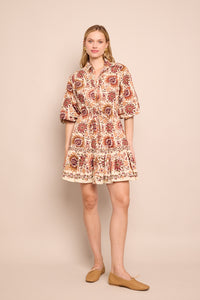 Robin Dress in Batik Vine Ivory