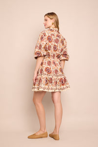 Robin Dress in Batik Vine Ivory