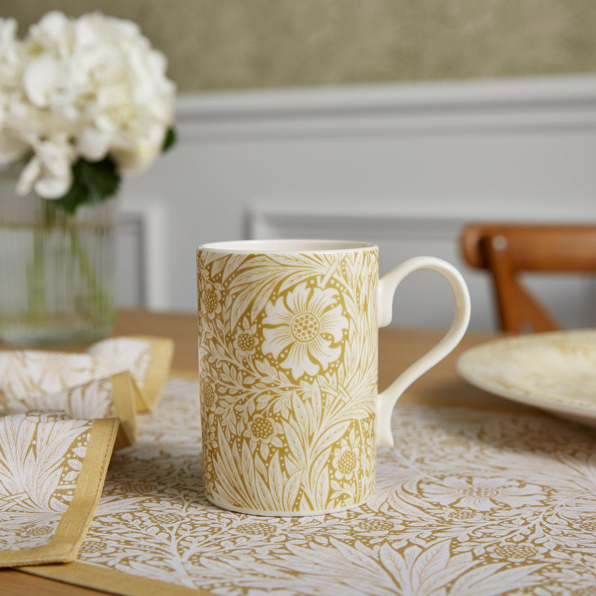 Morris & Co. 12 oz Mugs in Marigold, Set of 4