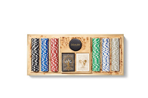Shagreen Poker Set in Cream