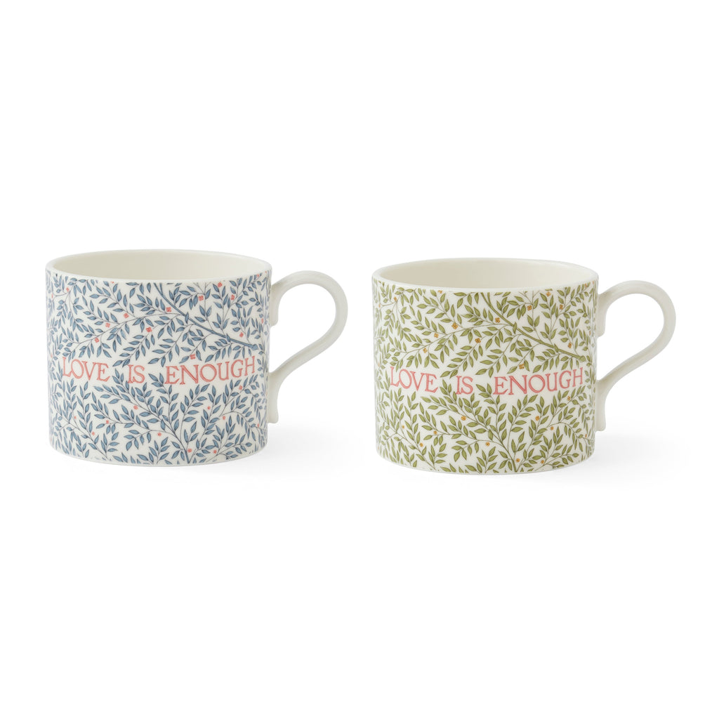 Morris & Co. “Love is Enough” Mugs, Set of 2