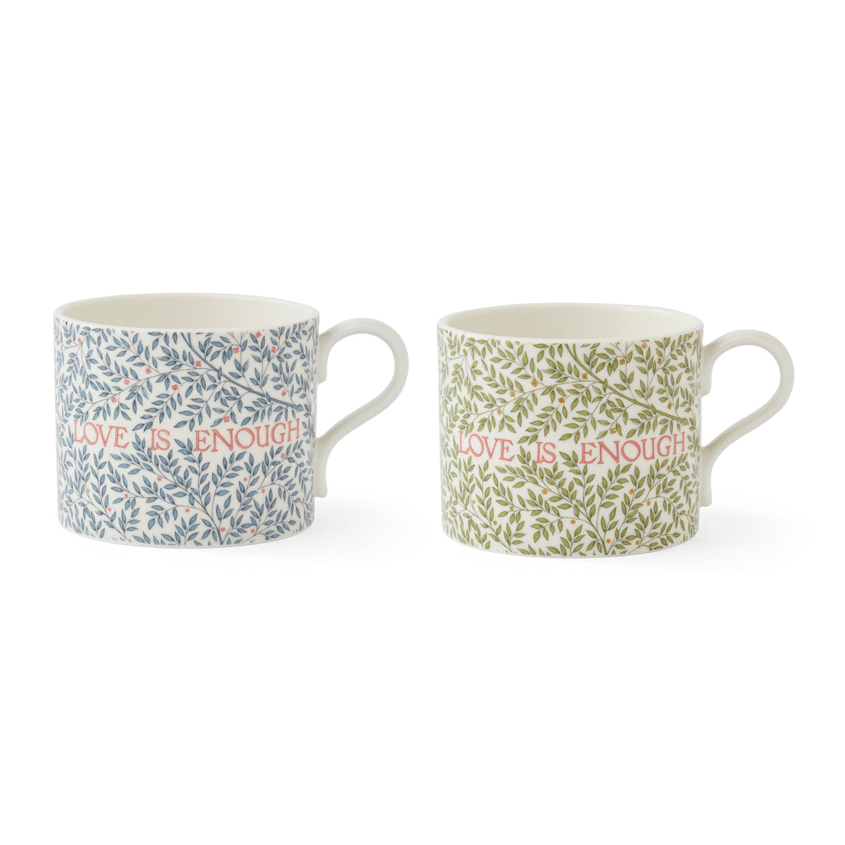 Morris & Co. “Love is Enough” Mugs, Set of 2
