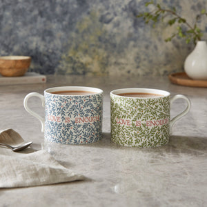 Morris & Co. “Love is Enough” Mugs, Set of 2