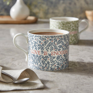 Morris & Co. “Love is Enough” Mugs, Set of 2