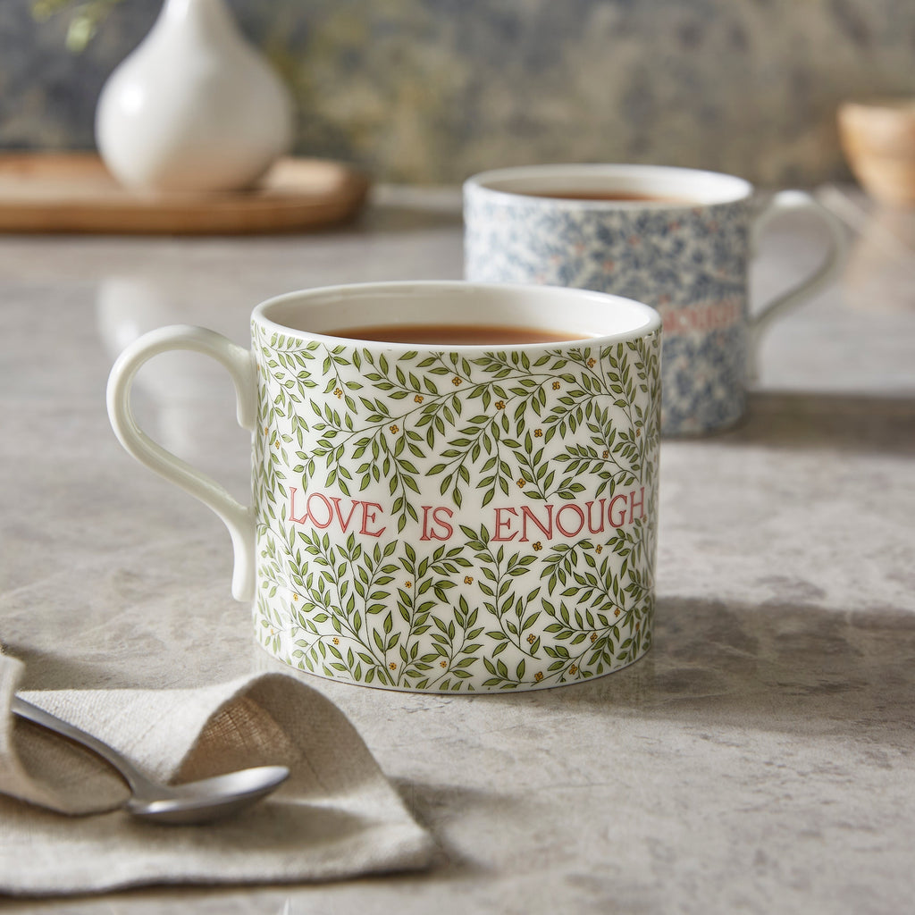 Morris & Co. “Love is Enough” Mugs, Set of 2