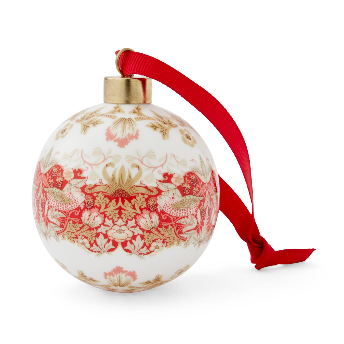 Morris & Co. Bauble in Strawberry Thief Indian Red