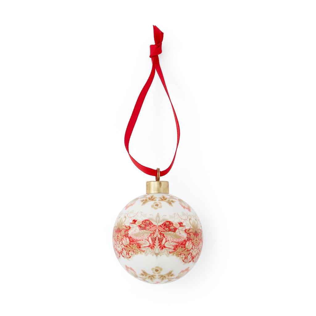 Morris & Co. Bauble in Strawberry Thief Indian Red