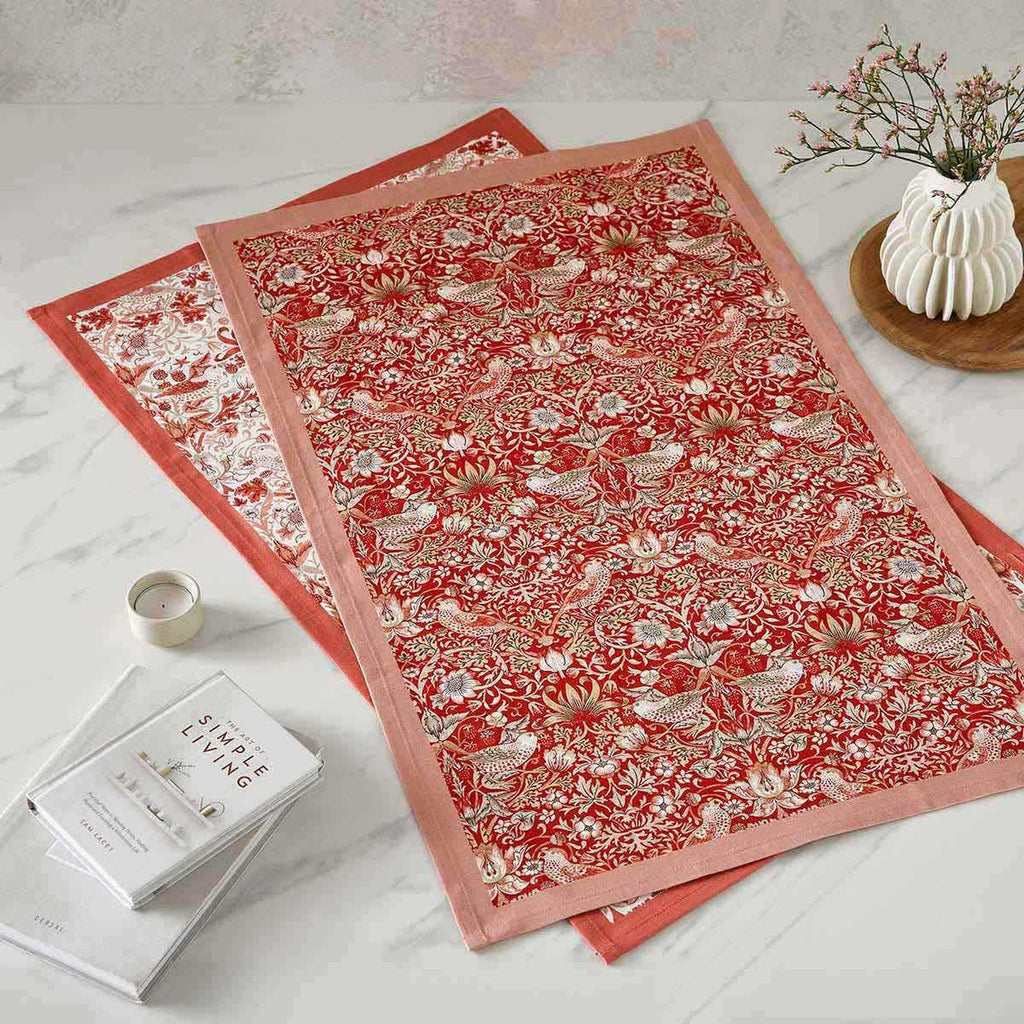 Morris & Co. Strawberry Thief Assorted Tea Towels, Set of 2