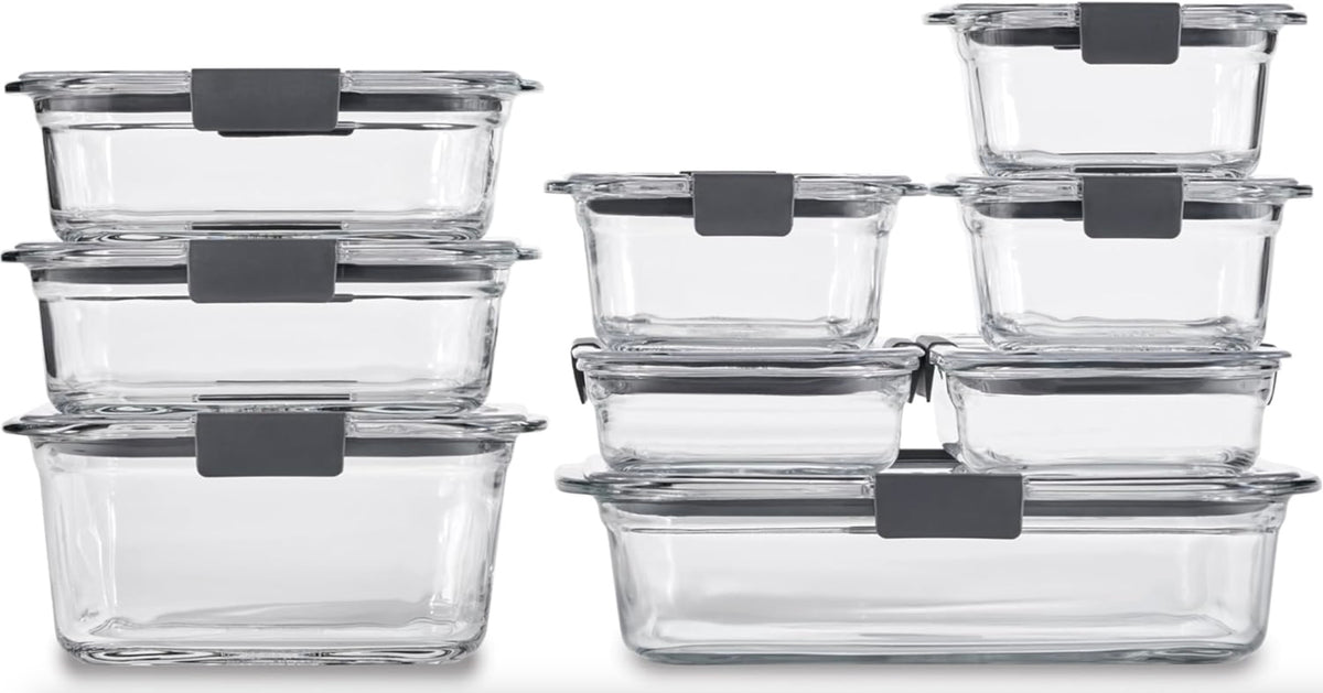 Brilliance Glass Food Storage Containers, Set of 9