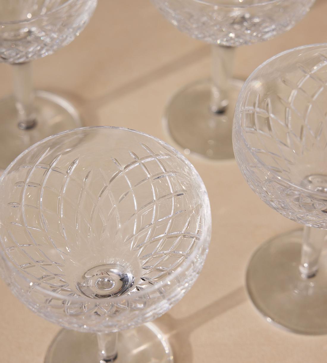 Barwell Cut Crystal Champagne Coupe, Set of Four