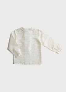 Boy's white double-breasted Peter Pan collar silk shirt (12mths-10yrs) Shirts  from Pepa London