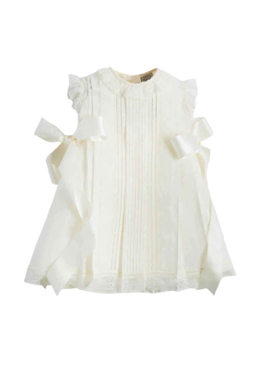 Cream Panelled Christening Gown (3mths-5yrs) Dresses from Pepa London