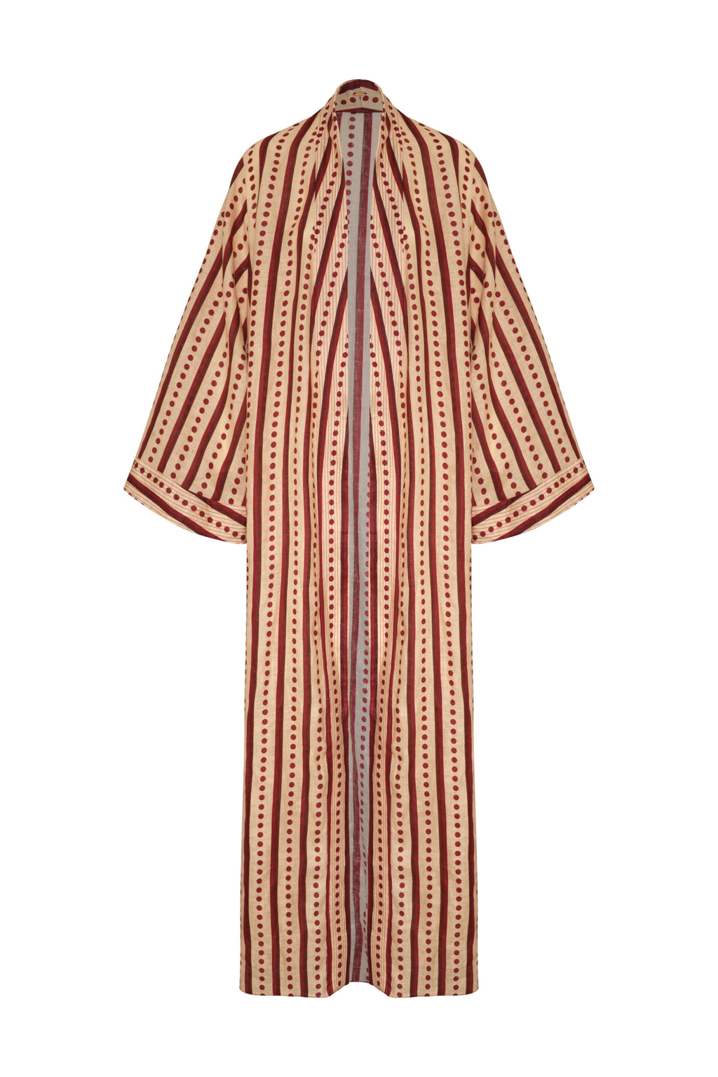 Rafaela Linen Kaftan in Red Stripes