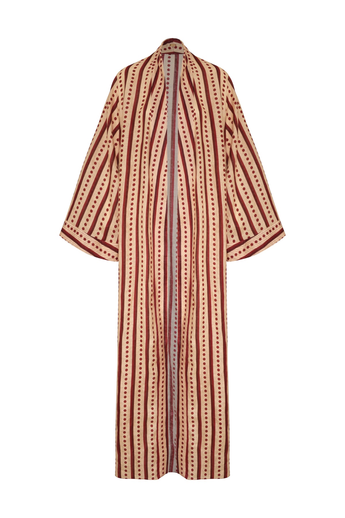 Rafaela Linen Kaftan in Red Stripes