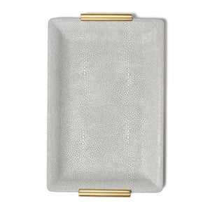 Shagreen Vanity Tray in Small in Dove