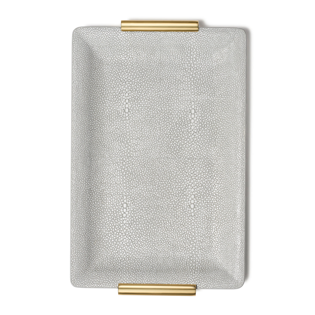 Shagreen Vanity Tray in Small in Dove