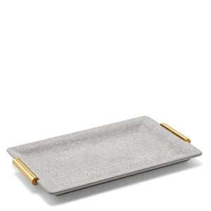 Shagreen Vanity Tray in Small in Dove