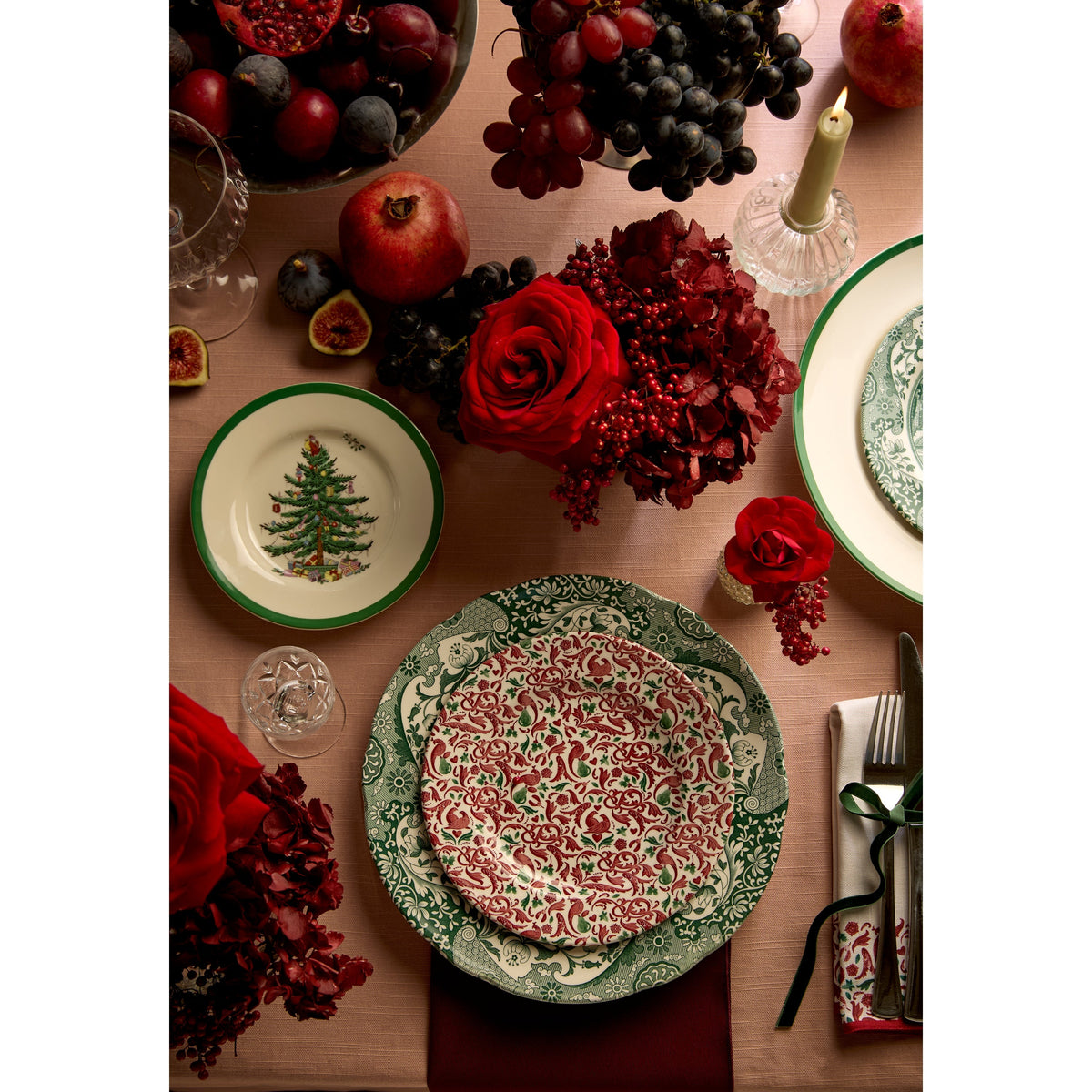 Christmas Tree Yuletide 8" Salad Plates, Set of 4