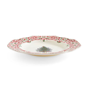 Christmas Tree Yuletide 8" Scalloped Salad Plates, Set of 4