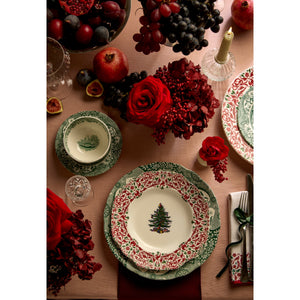 Christmas Tree Yuletide 8" Scalloped Salad Plates, Set of 4