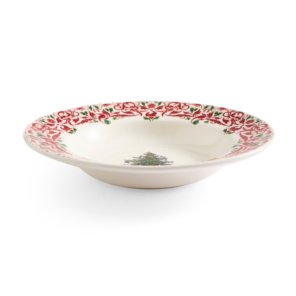 Christmas Tree Yuletide 9" Soup Plates, Set of 4