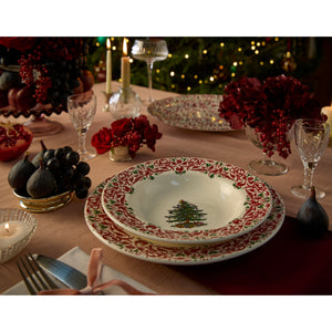 Christmas Tree Yuletide 9" Soup Plates, Set of 4