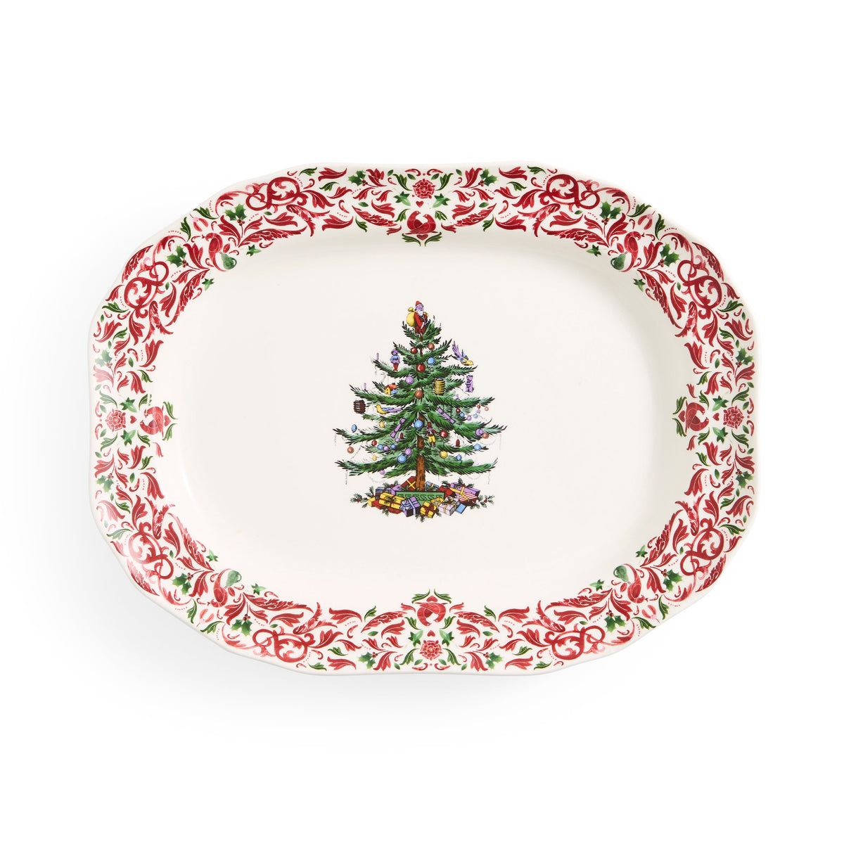 Christmas Tree Yuletide 14" Rectangular Tray