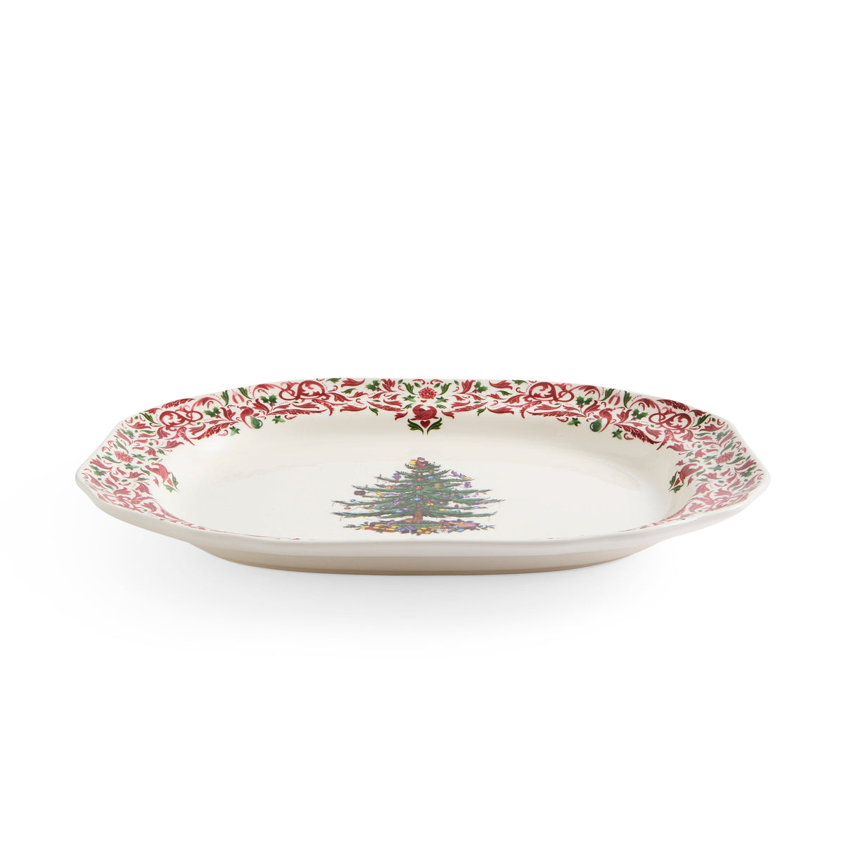 Christmas Tree Yuletide 14" Rectangular Tray