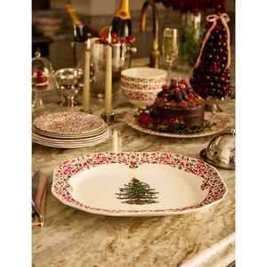Christmas Tree Yuletide 14" Rectangular Tray