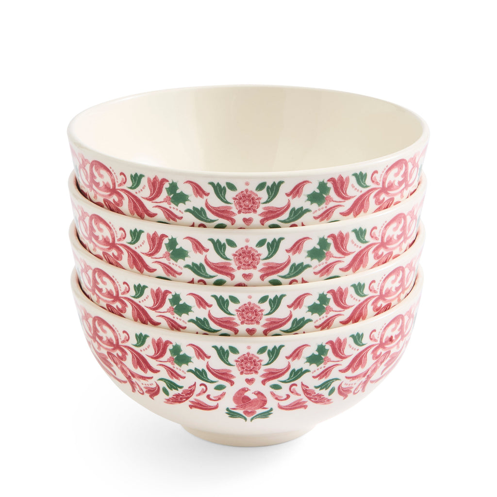 Christmas Tree Yuletide 6.5" Bowls, Set of 4