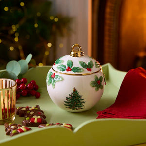 Christmas Memories 5" Bauble Lidded Candy Bowl