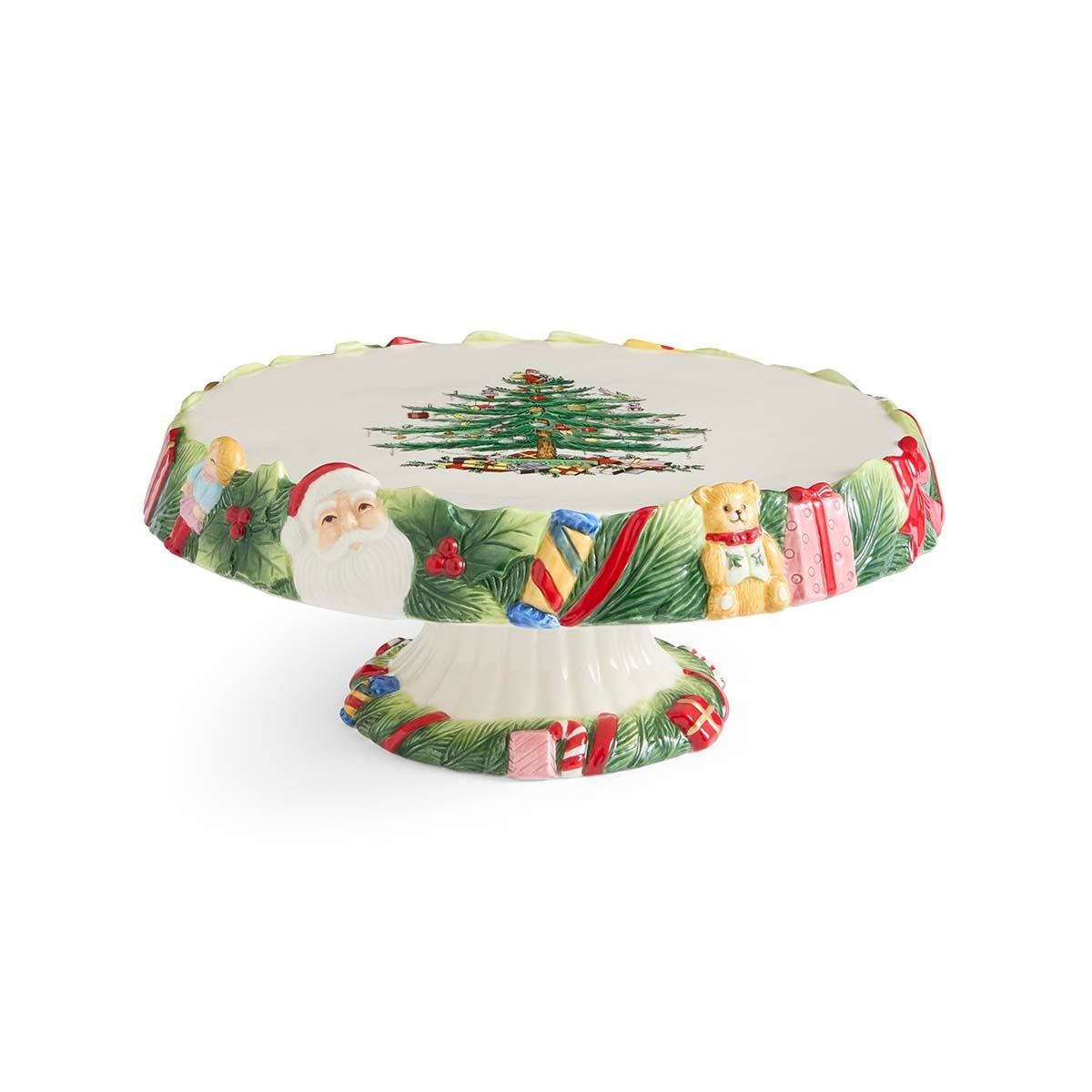 Christmas Memories Footed Cake Plate