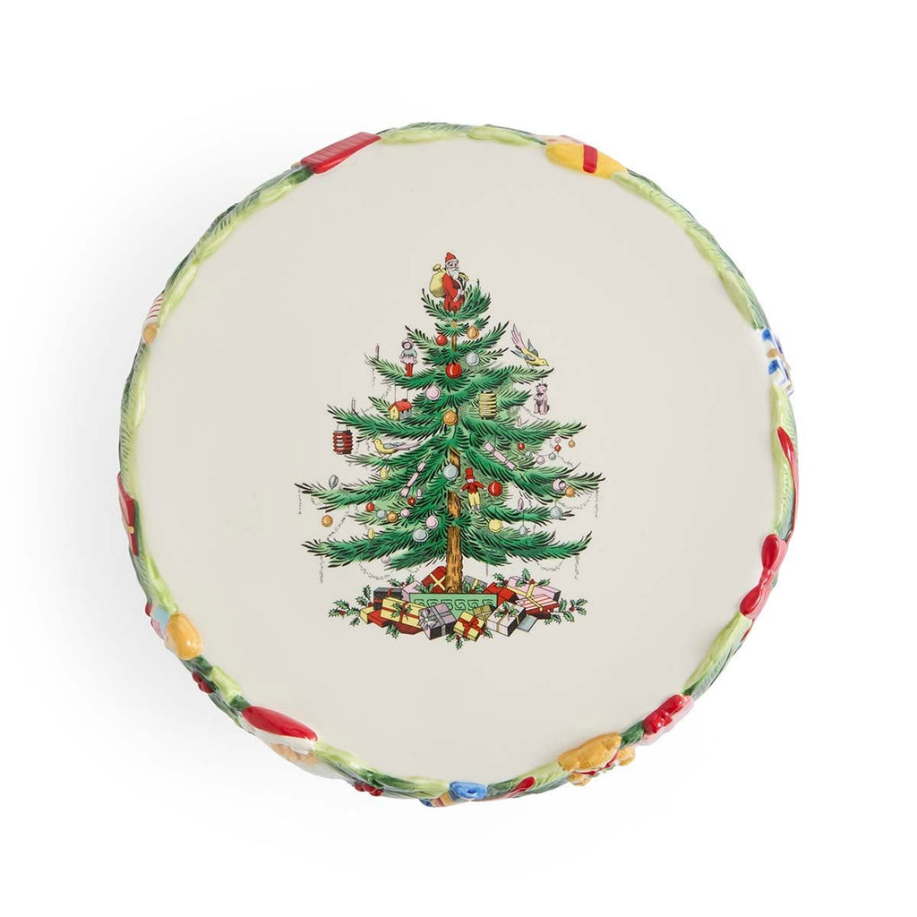 Christmas Memories Footed Cake Plate
