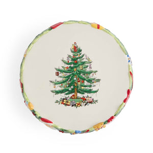 Christmas Memories Footed Cake Plate
