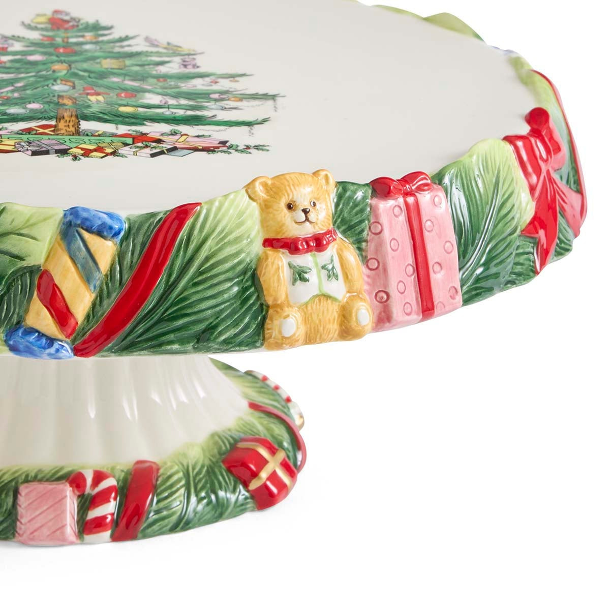 Christmas Memories Footed Cake Plate