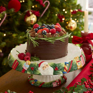 Christmas Memories Footed Cake Plate