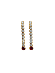 Celia Drop Earrings in Red