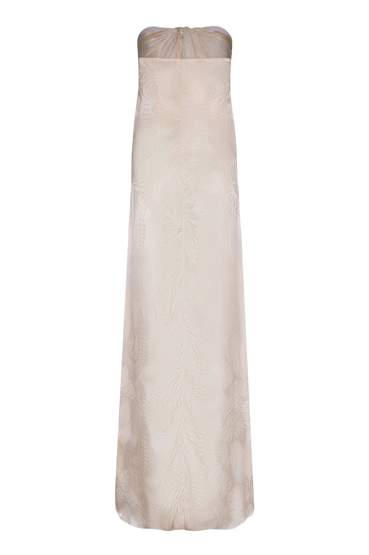 Cayetana Silk Jacquard Maxi Dress in Ivory Rainforest