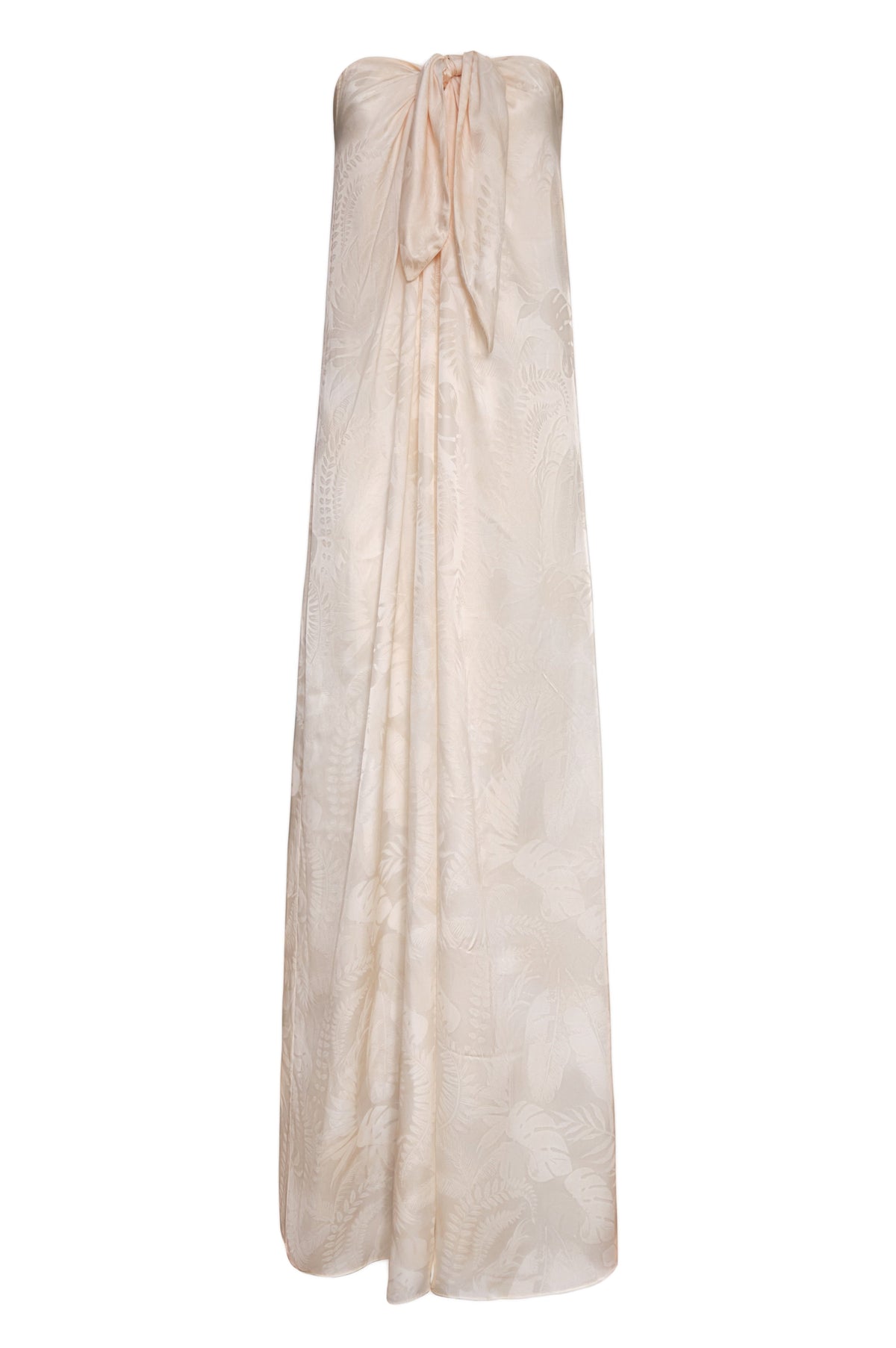 Cayetana Silk Jacquard Maxi Dress in Ivory Rainforest