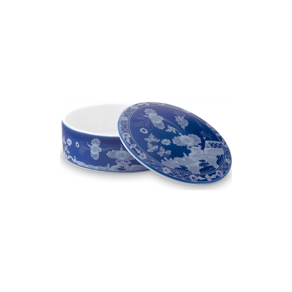 Round Box with Cover, 5.2" in Indaco