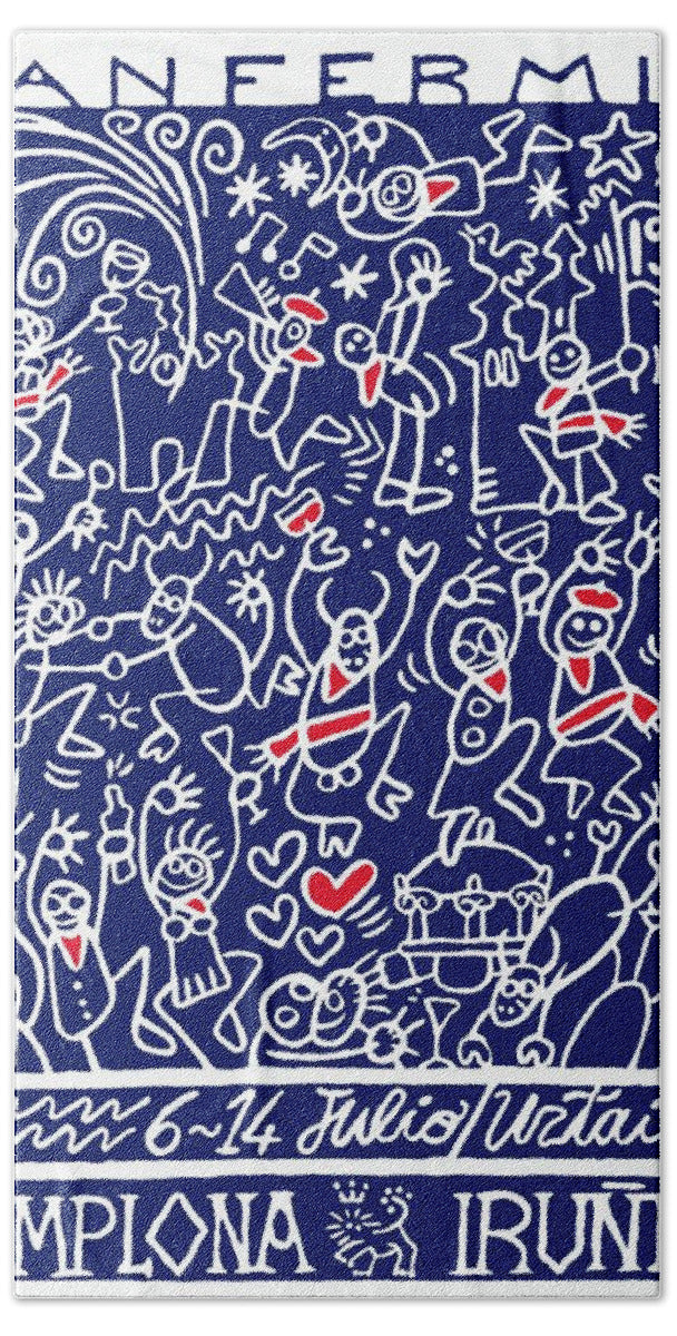 1990 Spain Pamplona Running of the Bulls Bath Towel