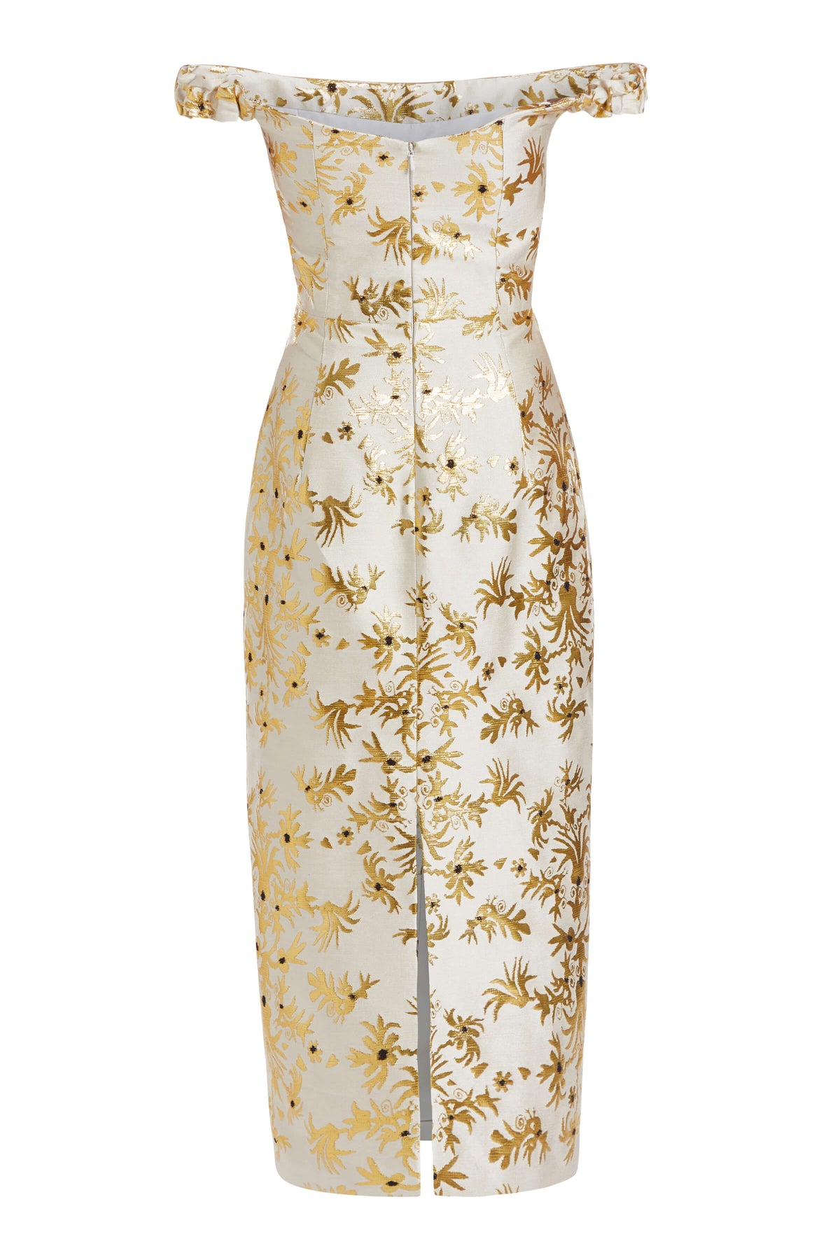 Amina Floral Brocade Midi Dress