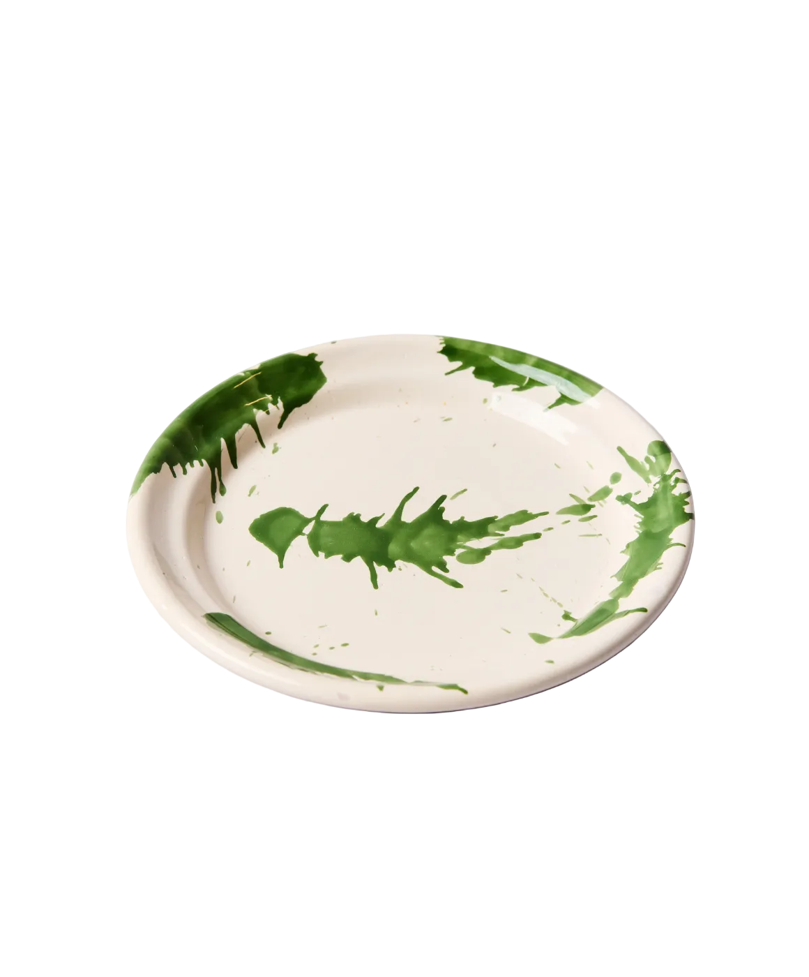 Montegranaro Green & White Splatterware Side Plate