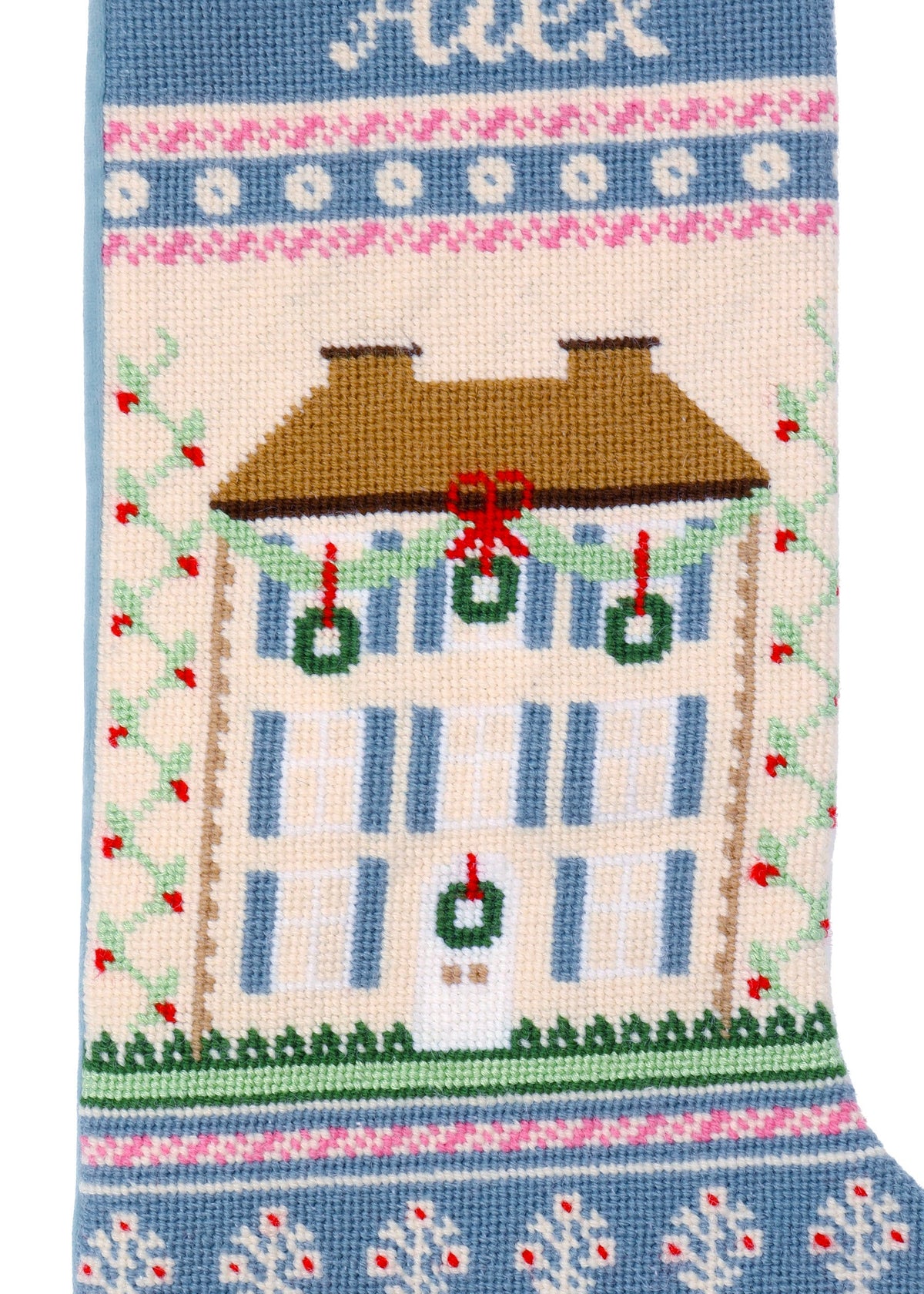 Needlepoint House Stocking